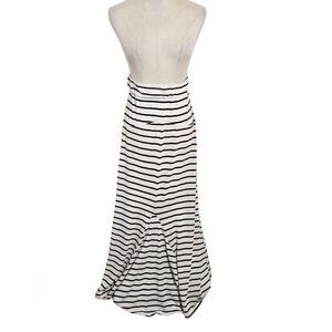 Poof Vintage Black and White Striped Convertible Maxi Skirt